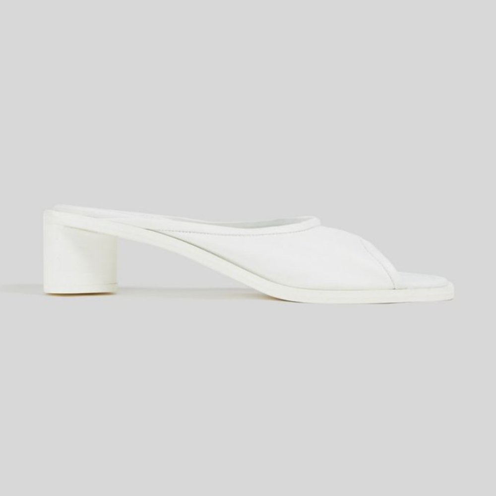 Acne Leather Bessy Mules in White